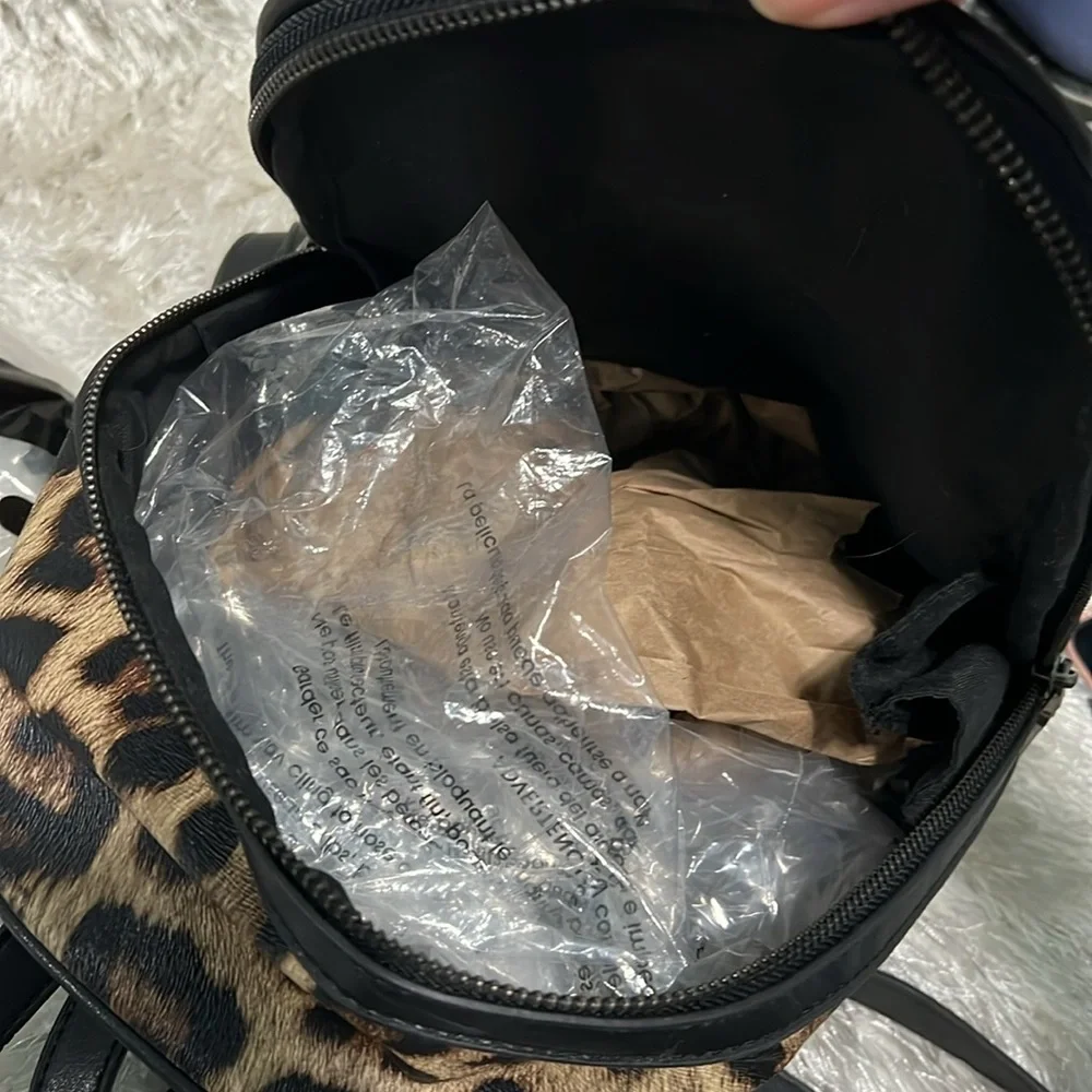 Bebe Faux Leather Animal Print Mini Backpack